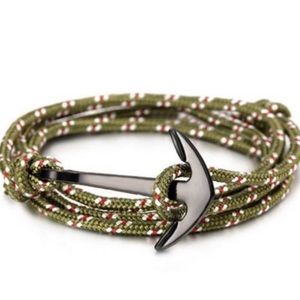 Green with dots & Black Anchor Luxury Bracelet